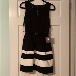 Black cocktail dress with white stripes SIZE 5